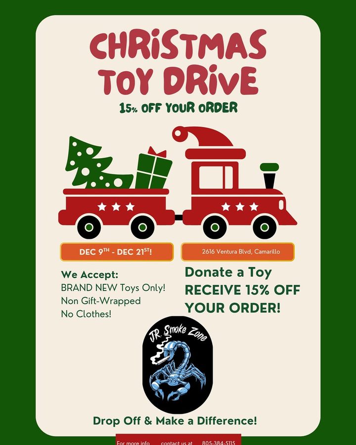 In-store toy drive at JR Smoke Zone